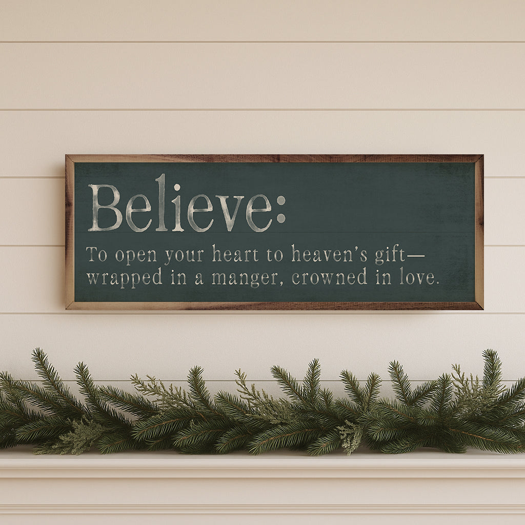 Believe Definition Printed and Framed Wall Sign