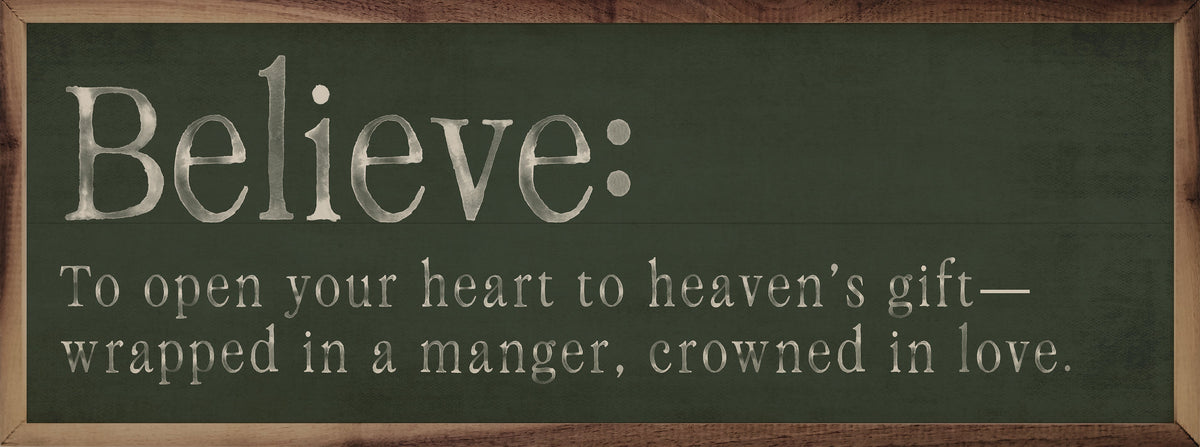 Believe Definition Printed and Framed Wall Sign