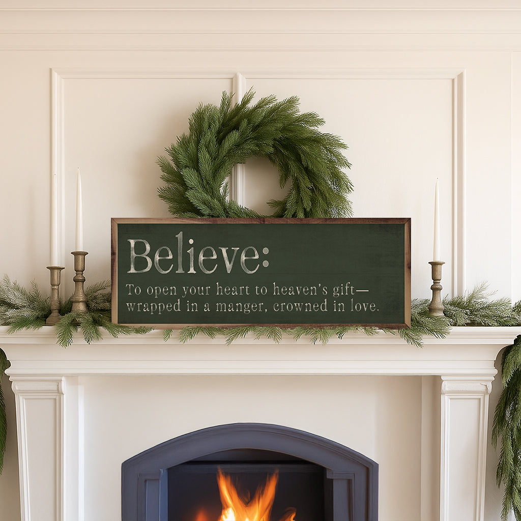 Believe Definition Printed and Framed Wall Sign