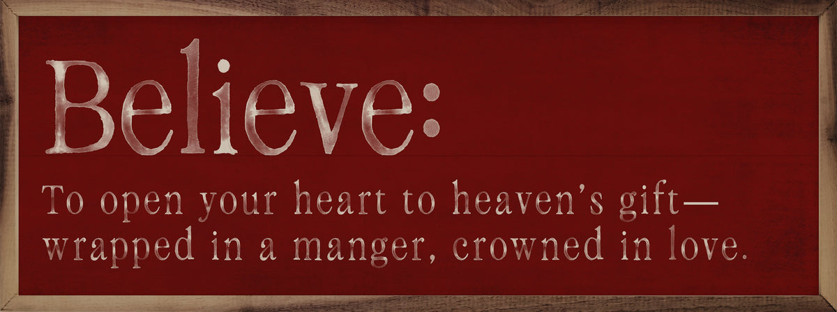Believe Definition Printed and Framed Wall Sign
