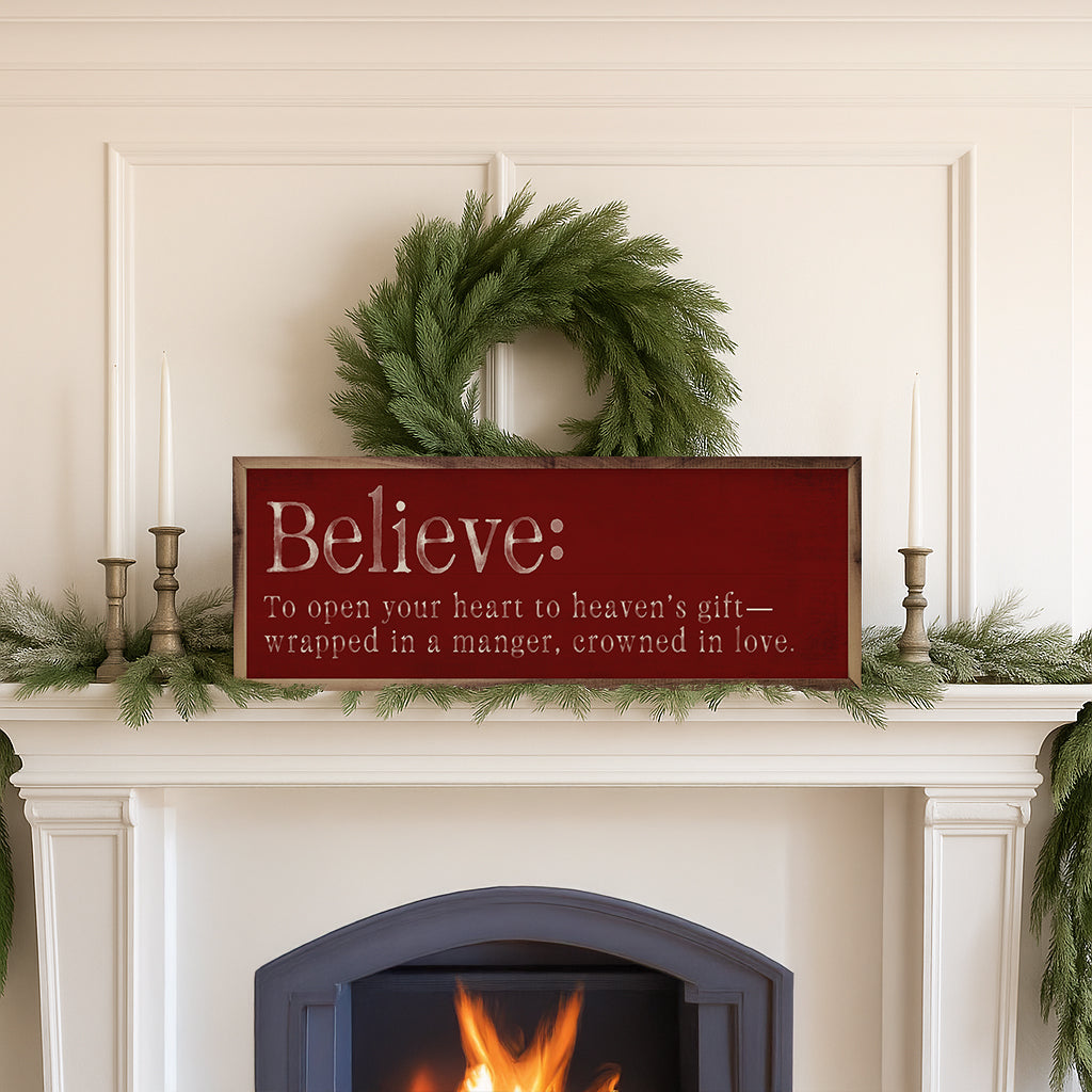 Believe Definition Printed and Framed Wall Sign