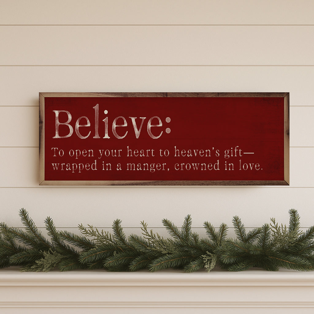 Believe Definition Printed and Framed Wall Sign