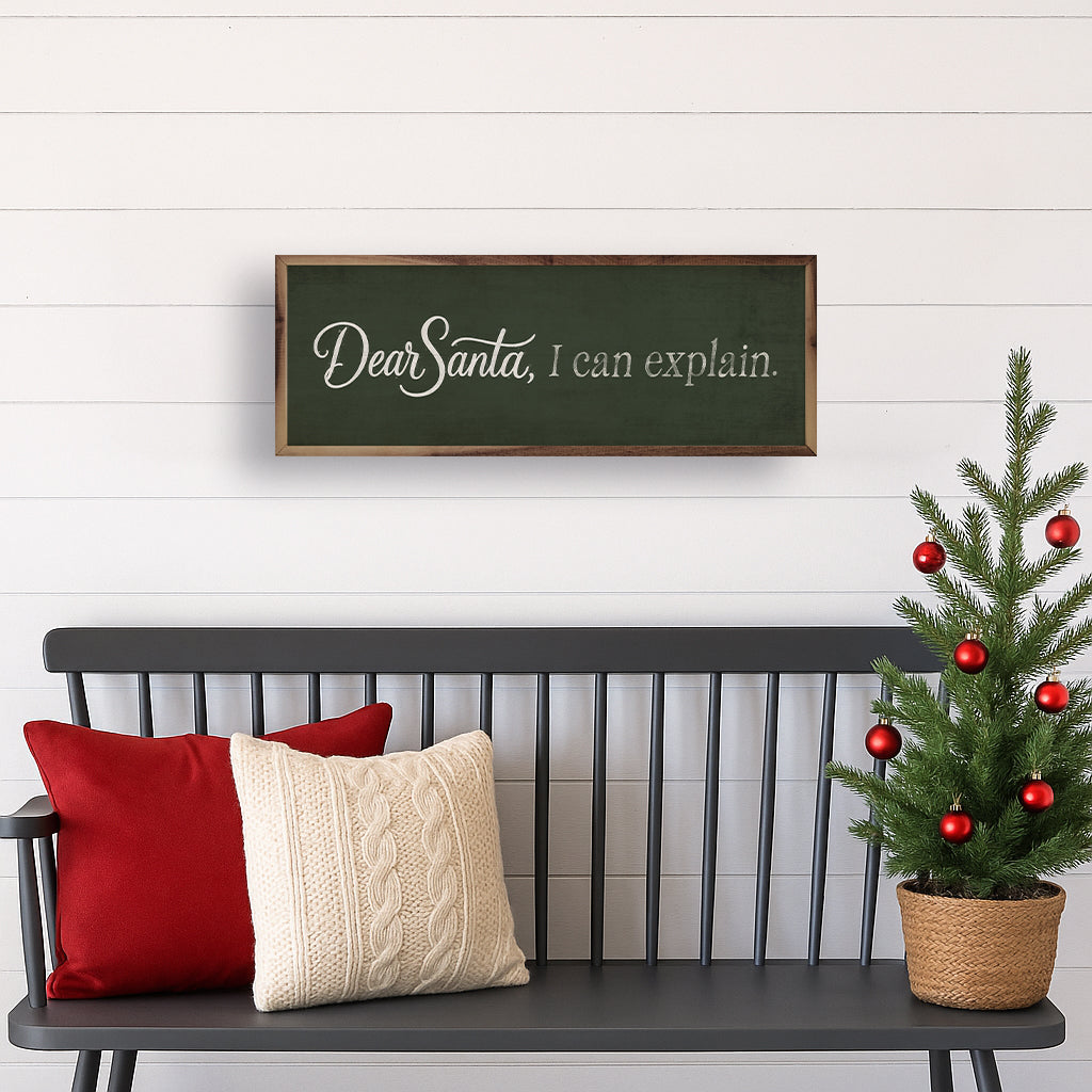 Dear Santa I Can Explain Printed and Framed Wall Sign
