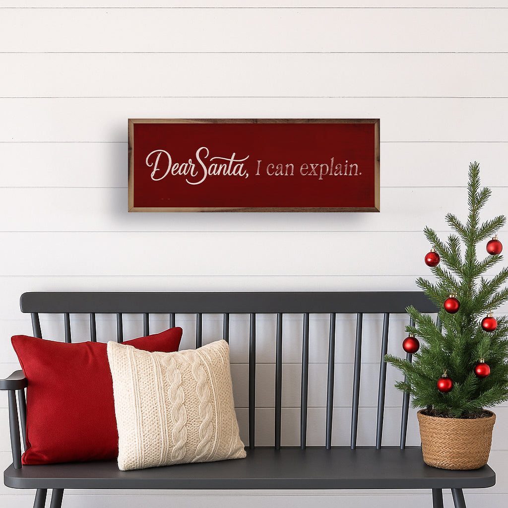 Dear Santa I Can Explain Printed and Framed Wall Sign