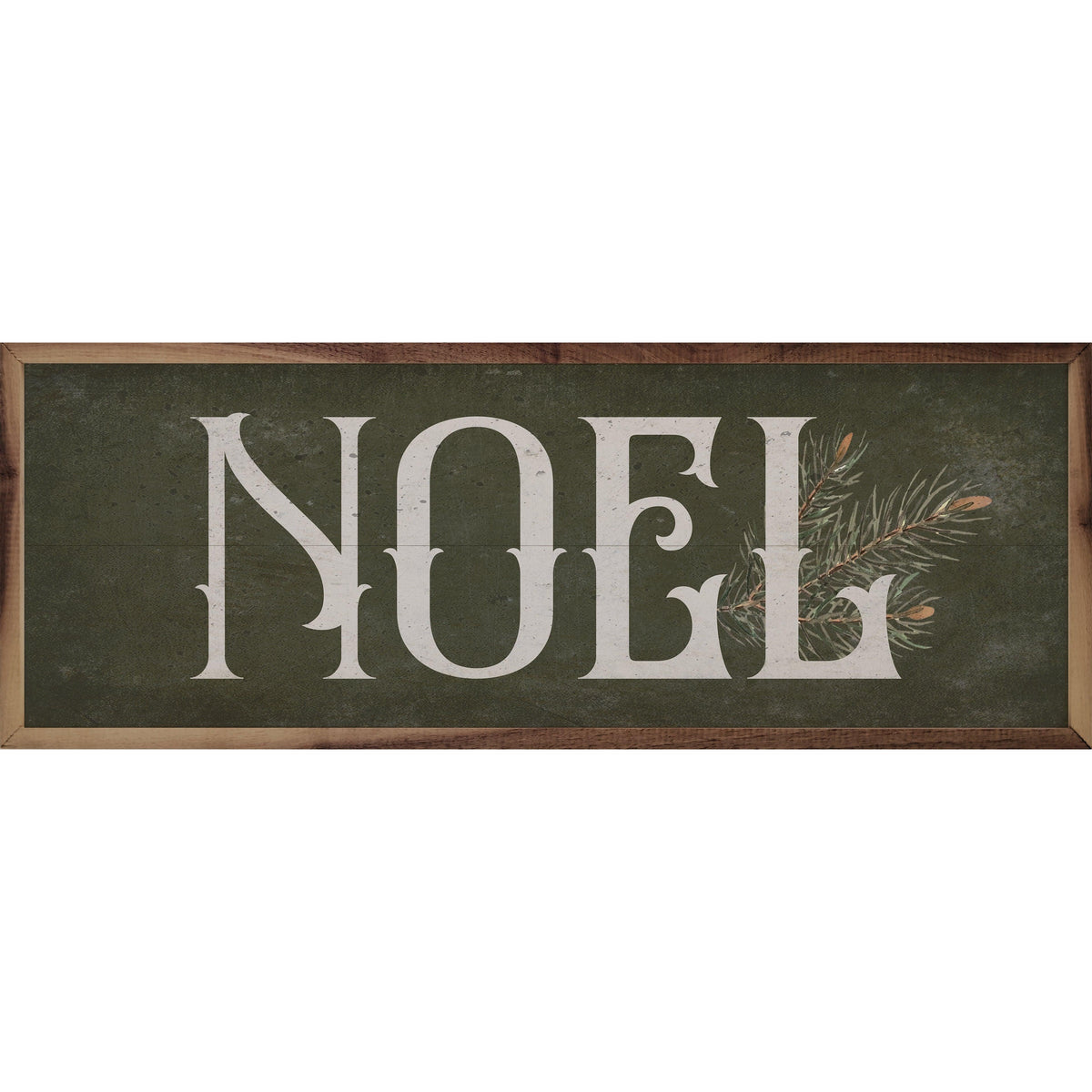 Fancy Noel Green Printed and Framed Wall Sign