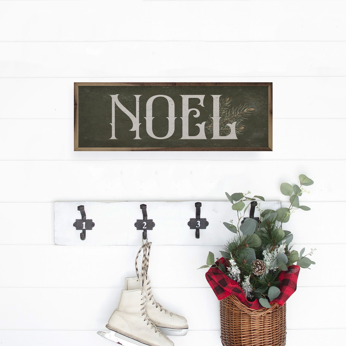 Fancy Noel Green Printed and Framed Wall Sign