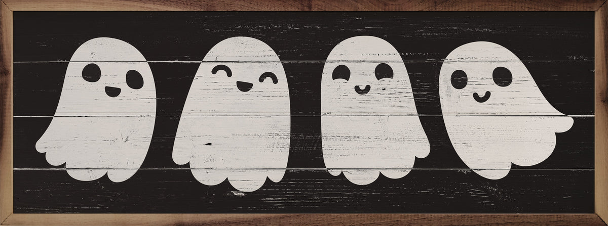 Ghosts Black Printed and Framed Wall Sign