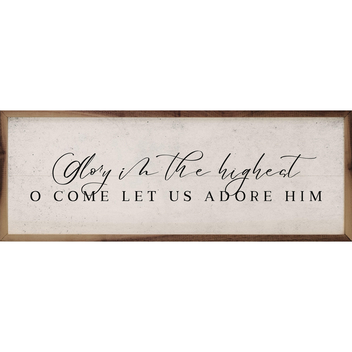 Glory In The Highest White Printed and Framed Wall Sign