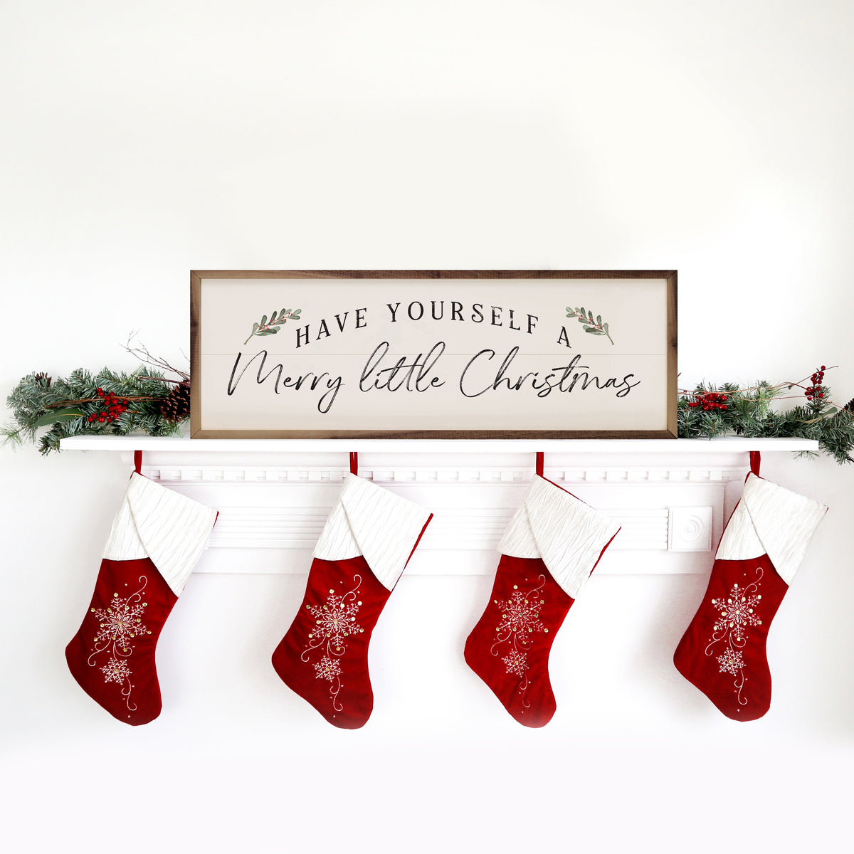Have Yourself A Merry White Printed and Framed Wall Sign