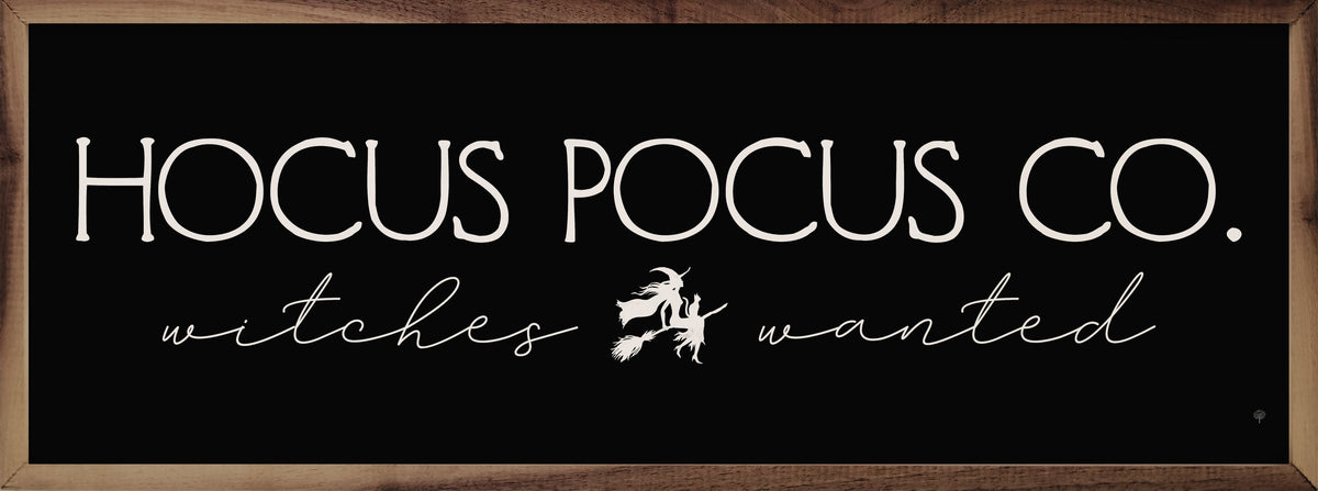 Hocus Pocus Co Witch Black Printed and Framed Wall Sign