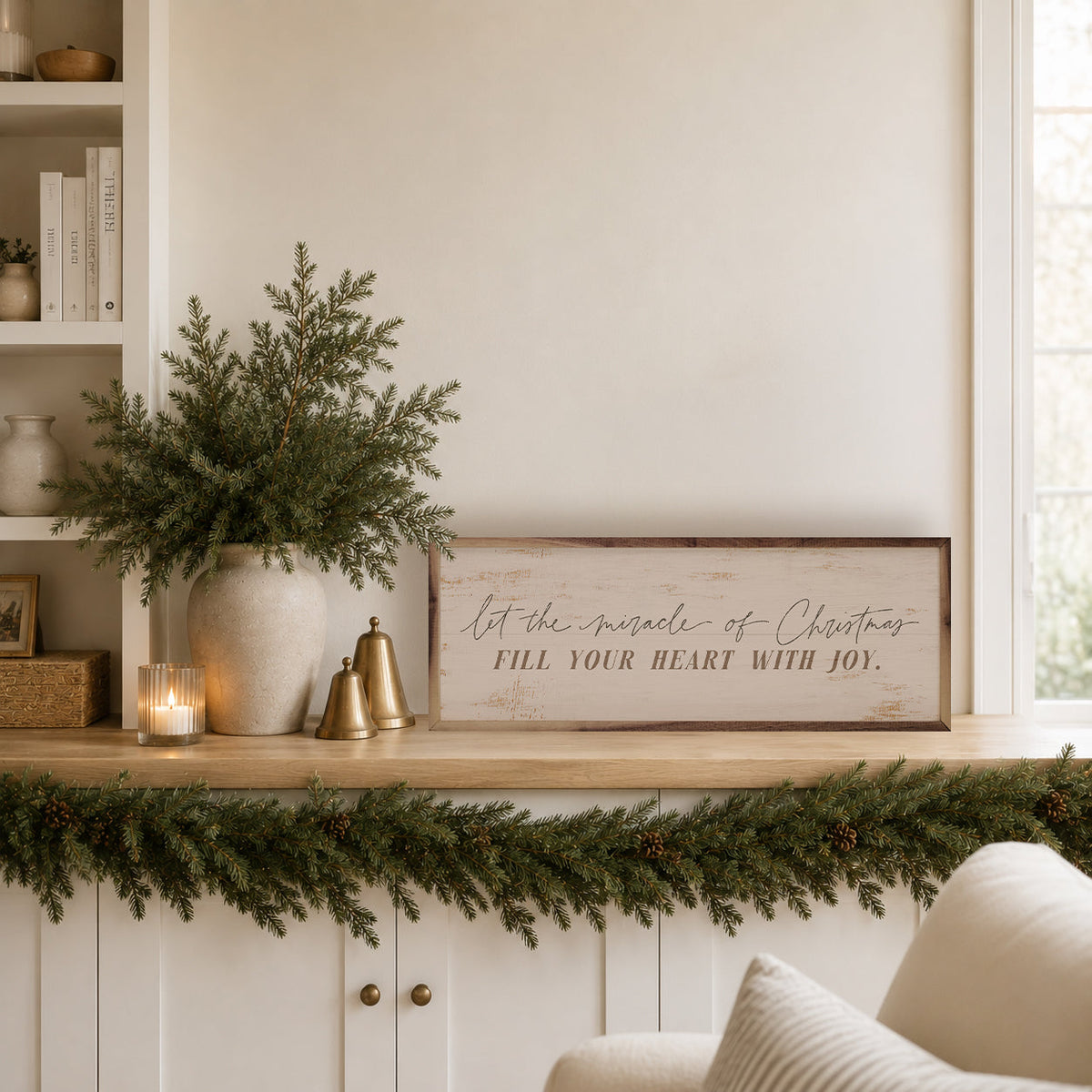 Let The Miracle Of Christmas Printed and Framed Wall Sign