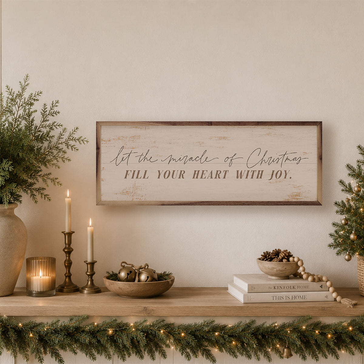 Let The Miracle Of Christmas Printed and Framed Wall Sign