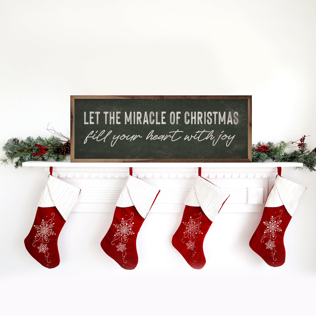Let The Miracle Of Christmas Printed and Framed Wall Sign