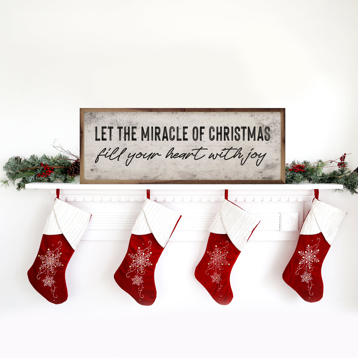 Let The Miracle Of Christmas Printed and Framed Wall Sign