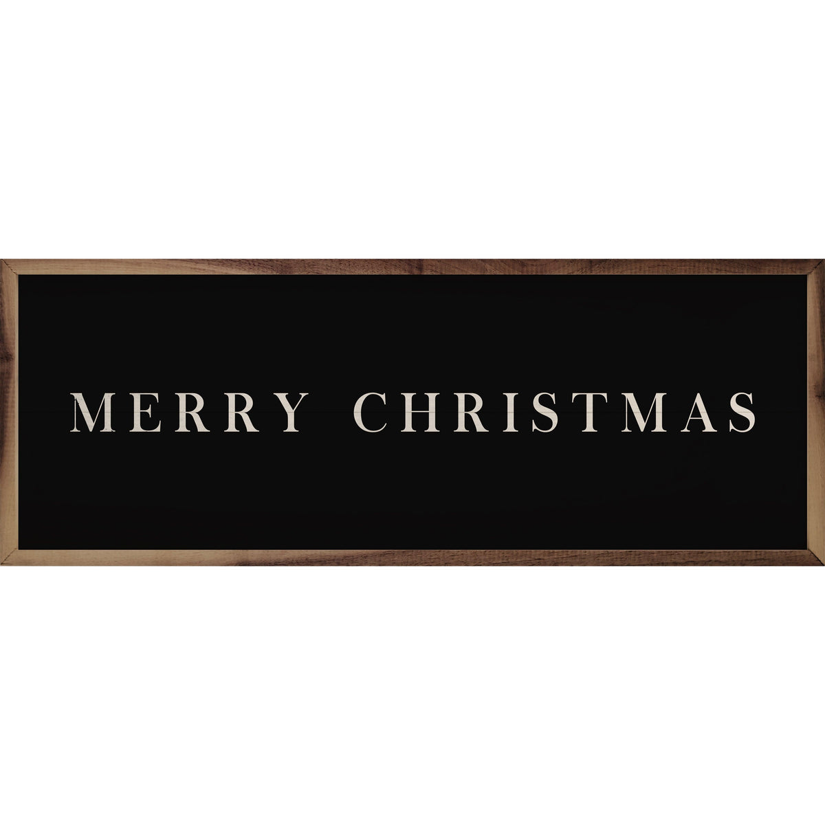 Merry Christmas Caps Black Printed and Framed Wall Sign