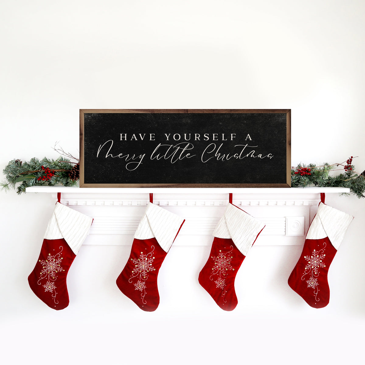 Merry Little Christmas Printed and Framed Wall Sign