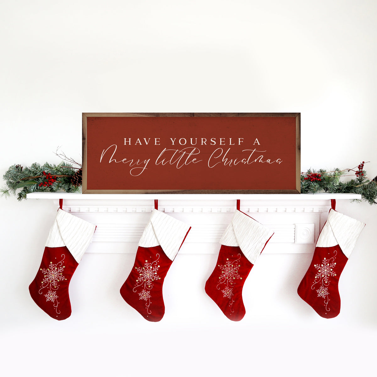 Merry Little Christmas Printed and Framed Wall Sign