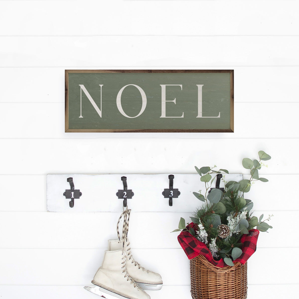 Noel Typewriter Green Printed and Framed Wall Sign