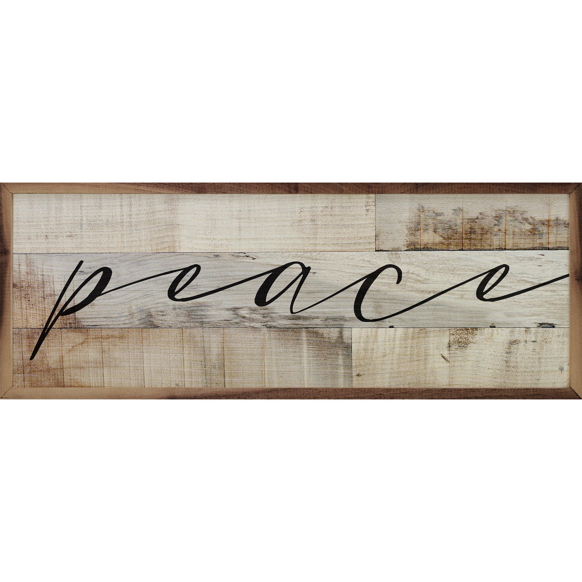 Peace Whitewash Printed and Framed Wall Sign