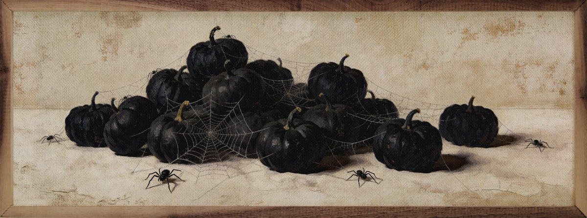 Pumpkins And Spiders Printed and Framed Wall Sign