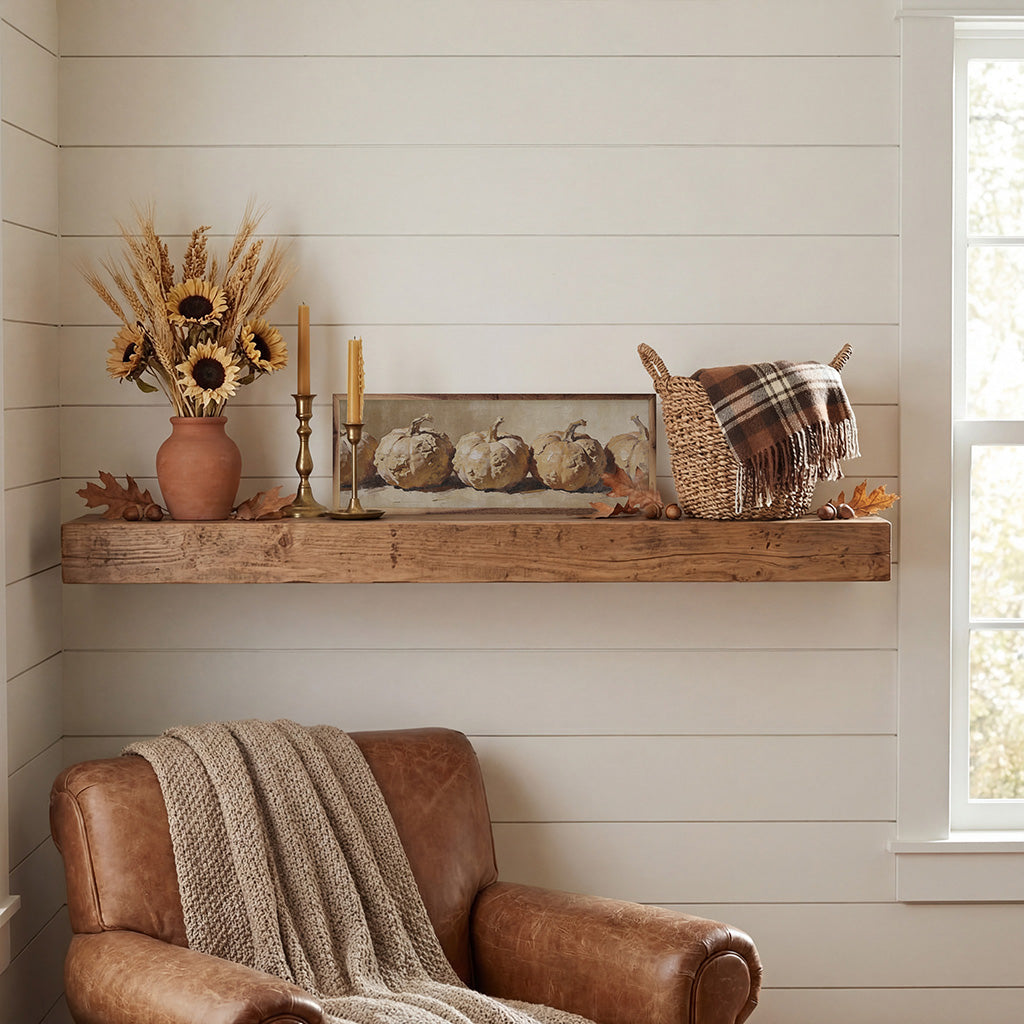 Row Of White Harvest Pumpkins Printed and Framed Wall Sign
