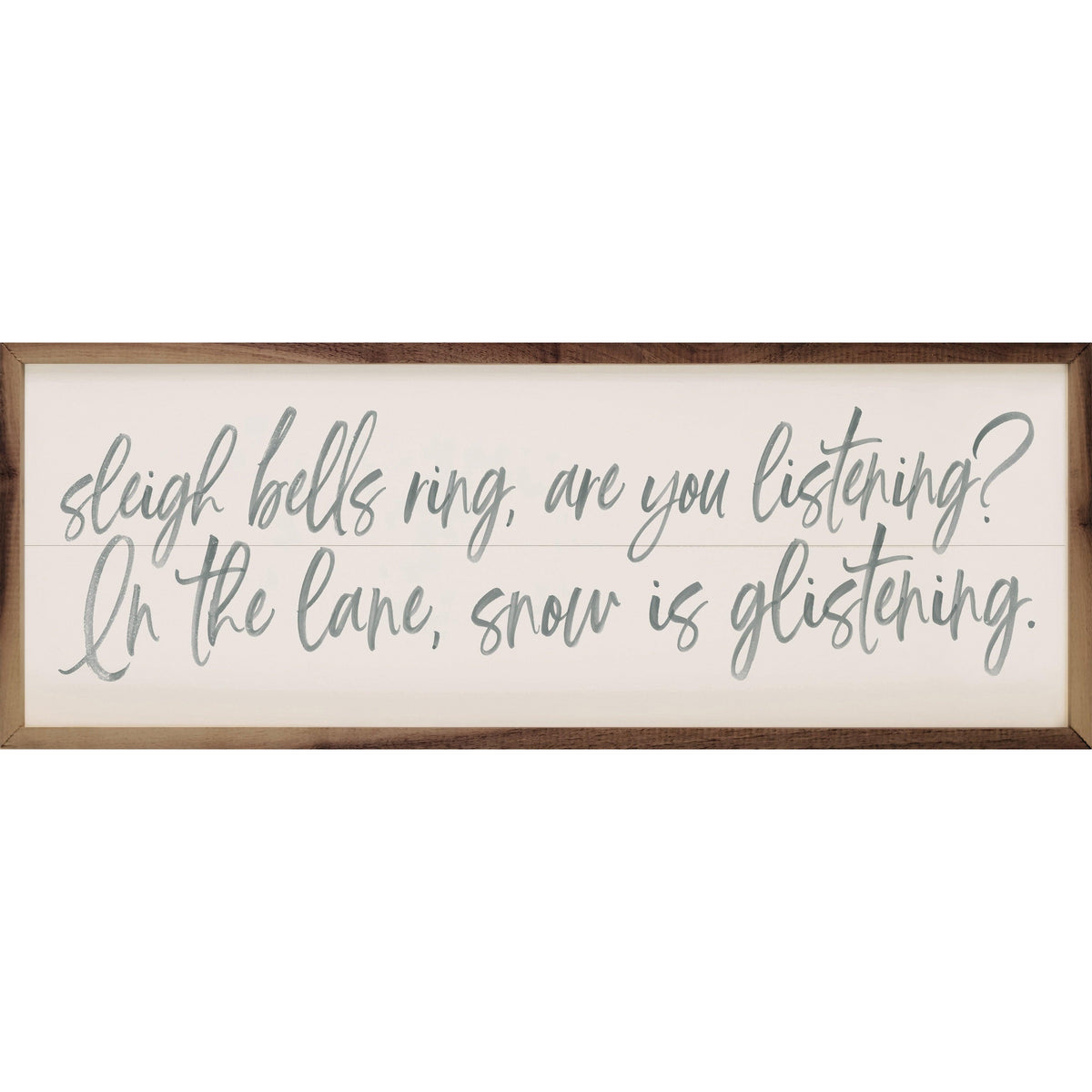 Sleigh Bells Ring White Printed and Framed Wall Sign