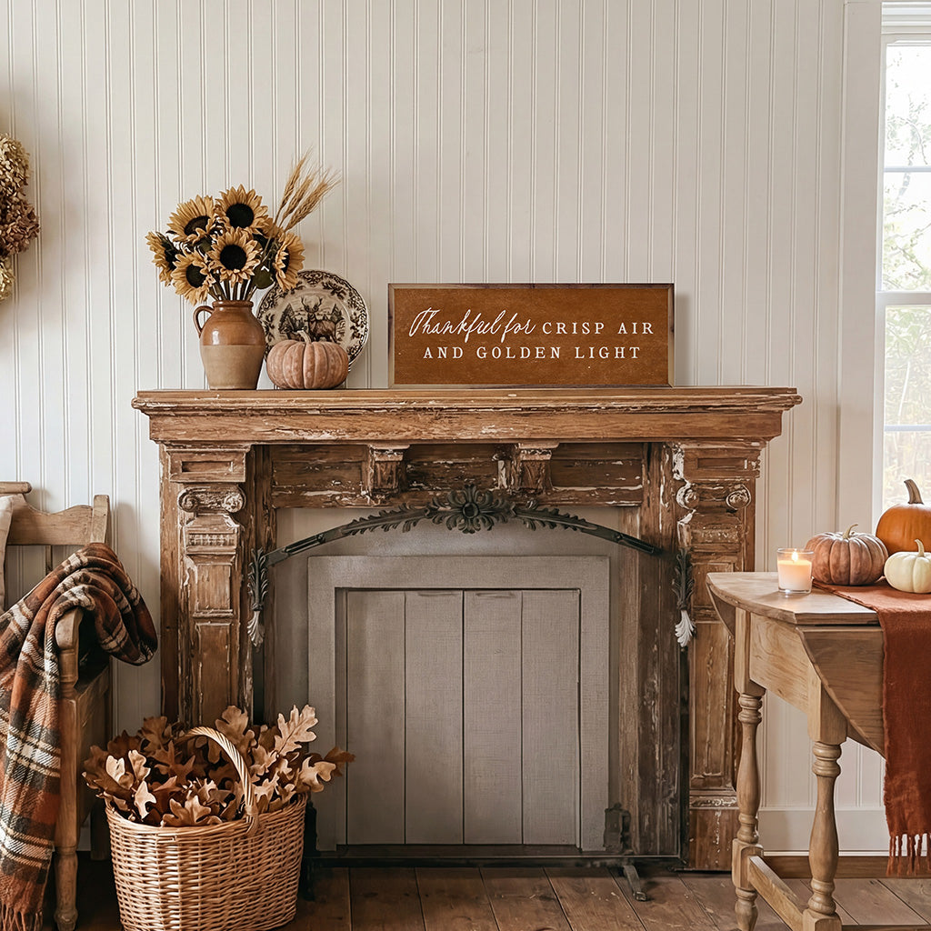 Thankful For Crisp Air Printed and Framed Wall Sign