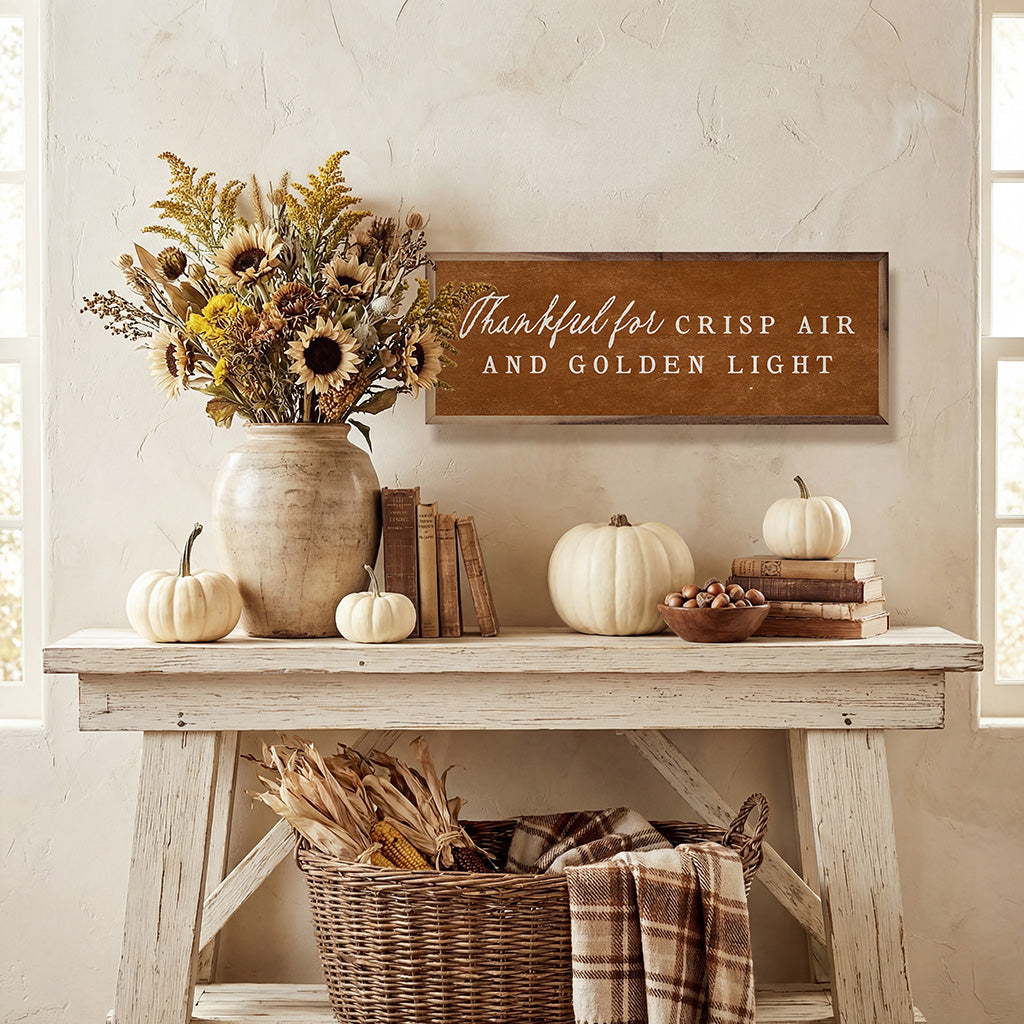 Thankful For Crisp Air Printed and Framed Wall Sign