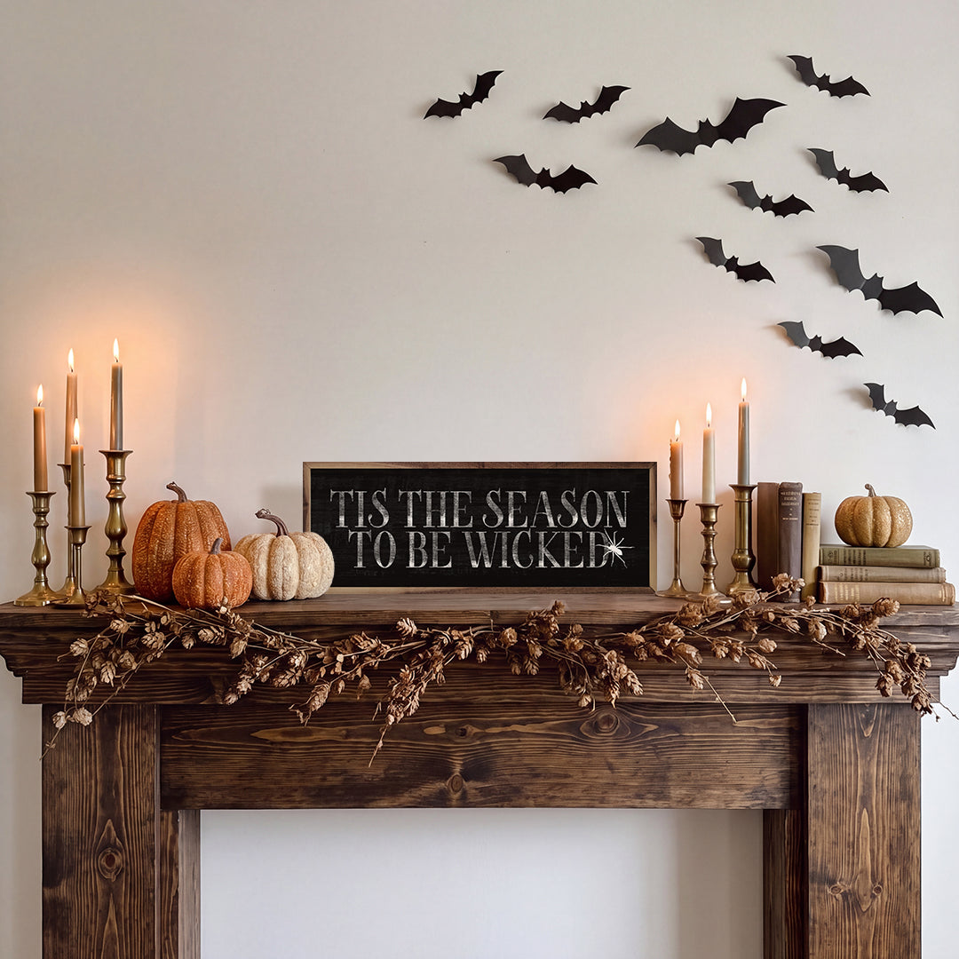 Tis The Season To Be Wicked Printed and Framed Wall Sign