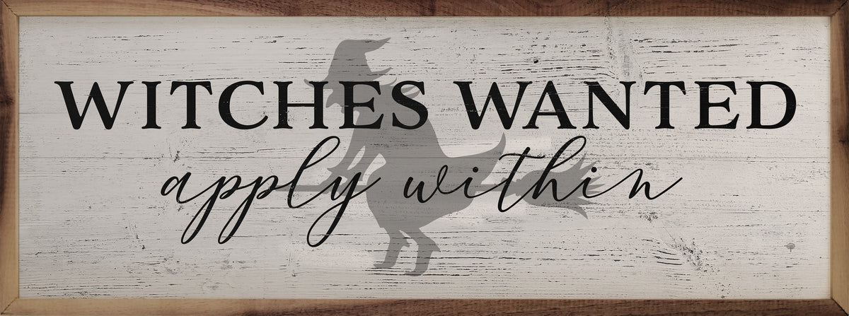 Witches Wanted White Printed and Framed Wall Sign