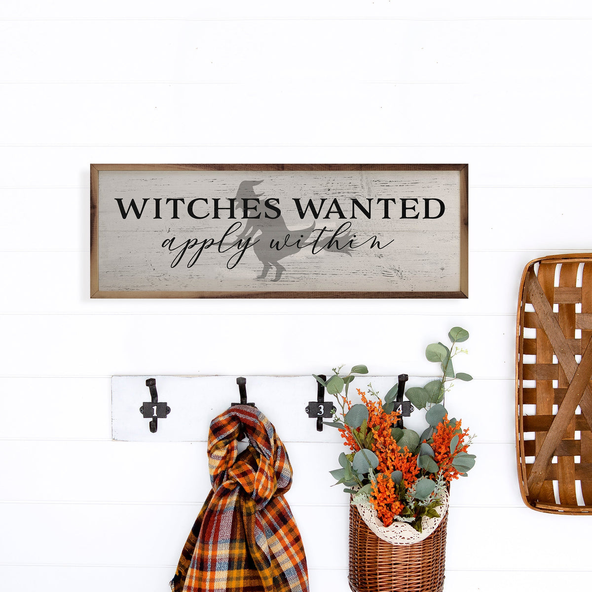 Witches Wanted White Printed and Framed Wall Sign