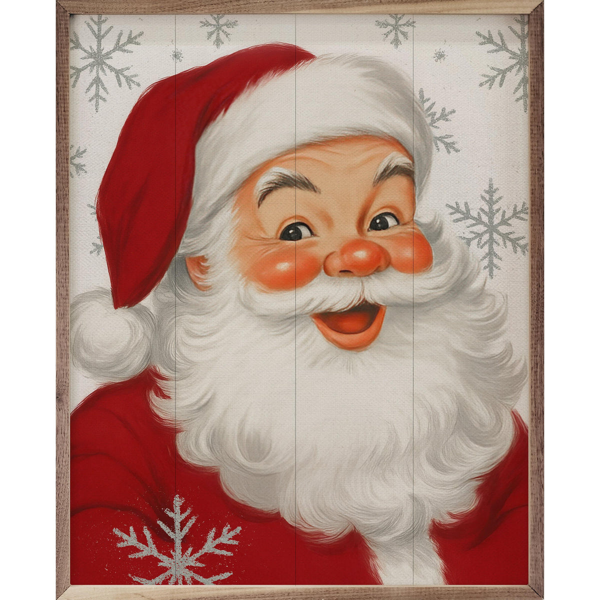Cherry Santa Snowflakes Printed and Framed Wall Sign