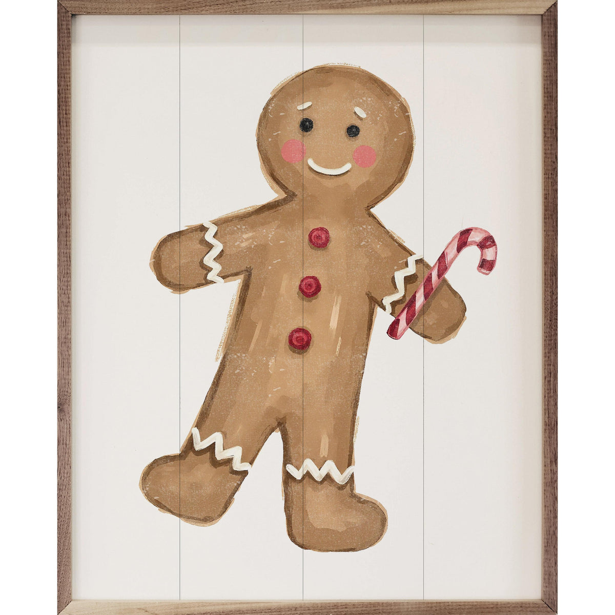 Christmas Gingerbread Man Printed and Framed Wall Sign