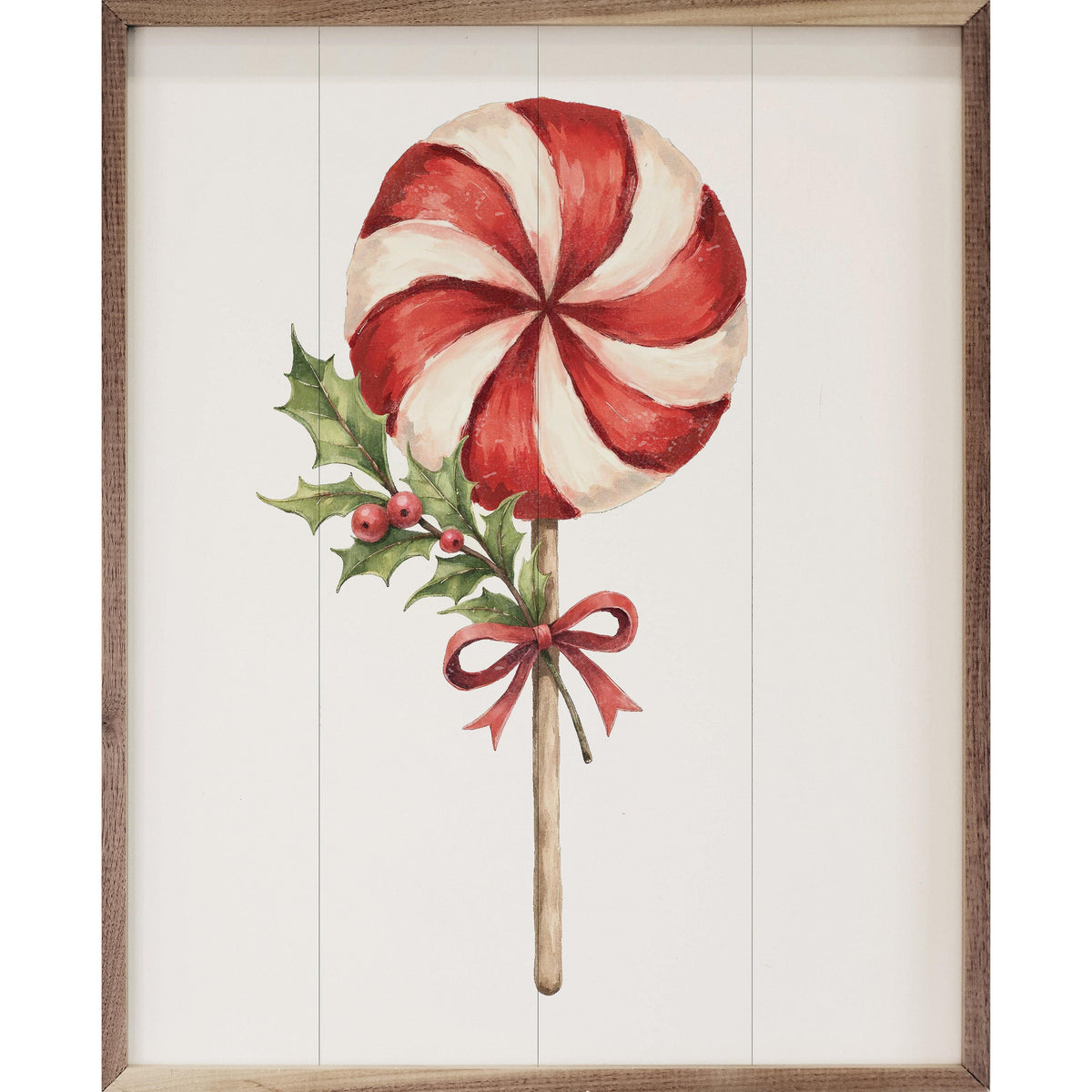 Christmas Lollipop Printed and Framed Wall Sign