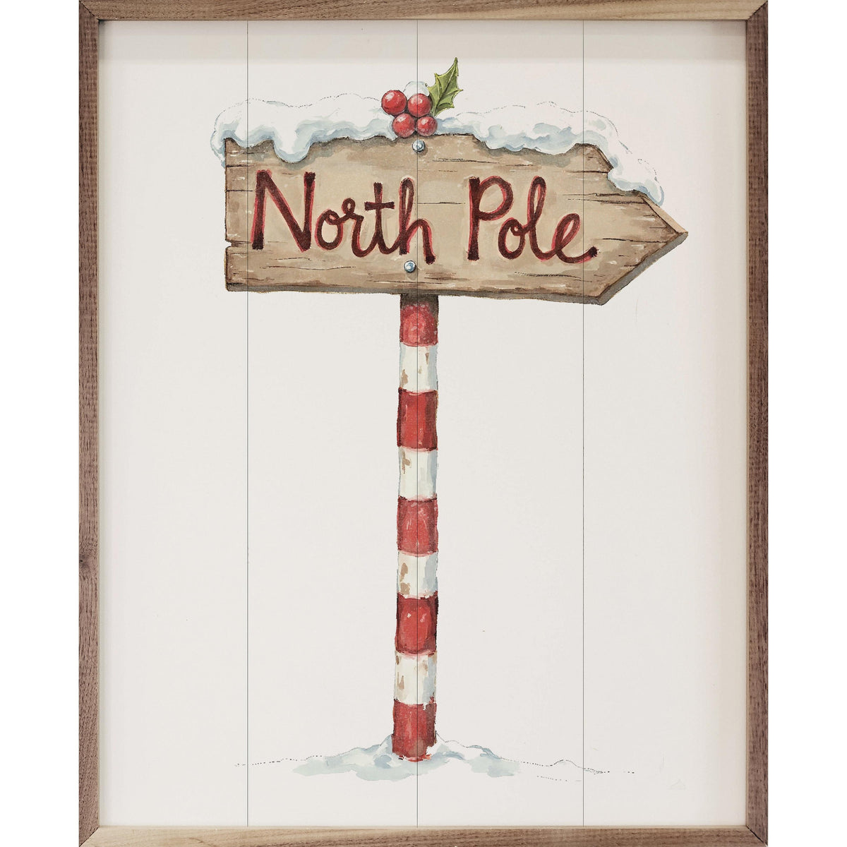 Christmas North Pole Sign Printed and Framed Wall Sign