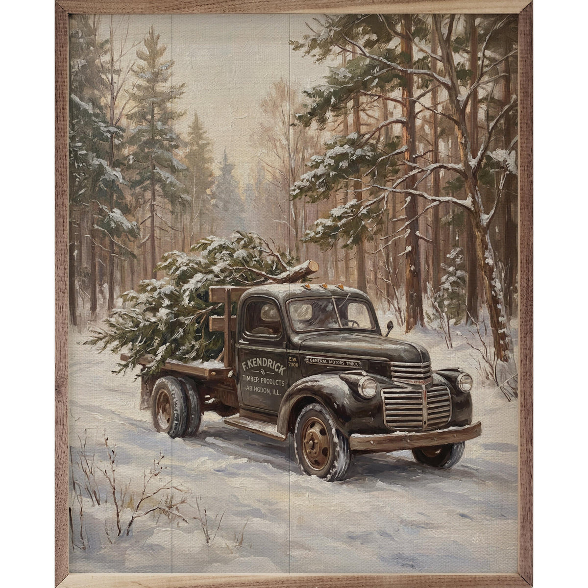 Kendrick Truck Snowy Timber Printed and Framed Wall Sign