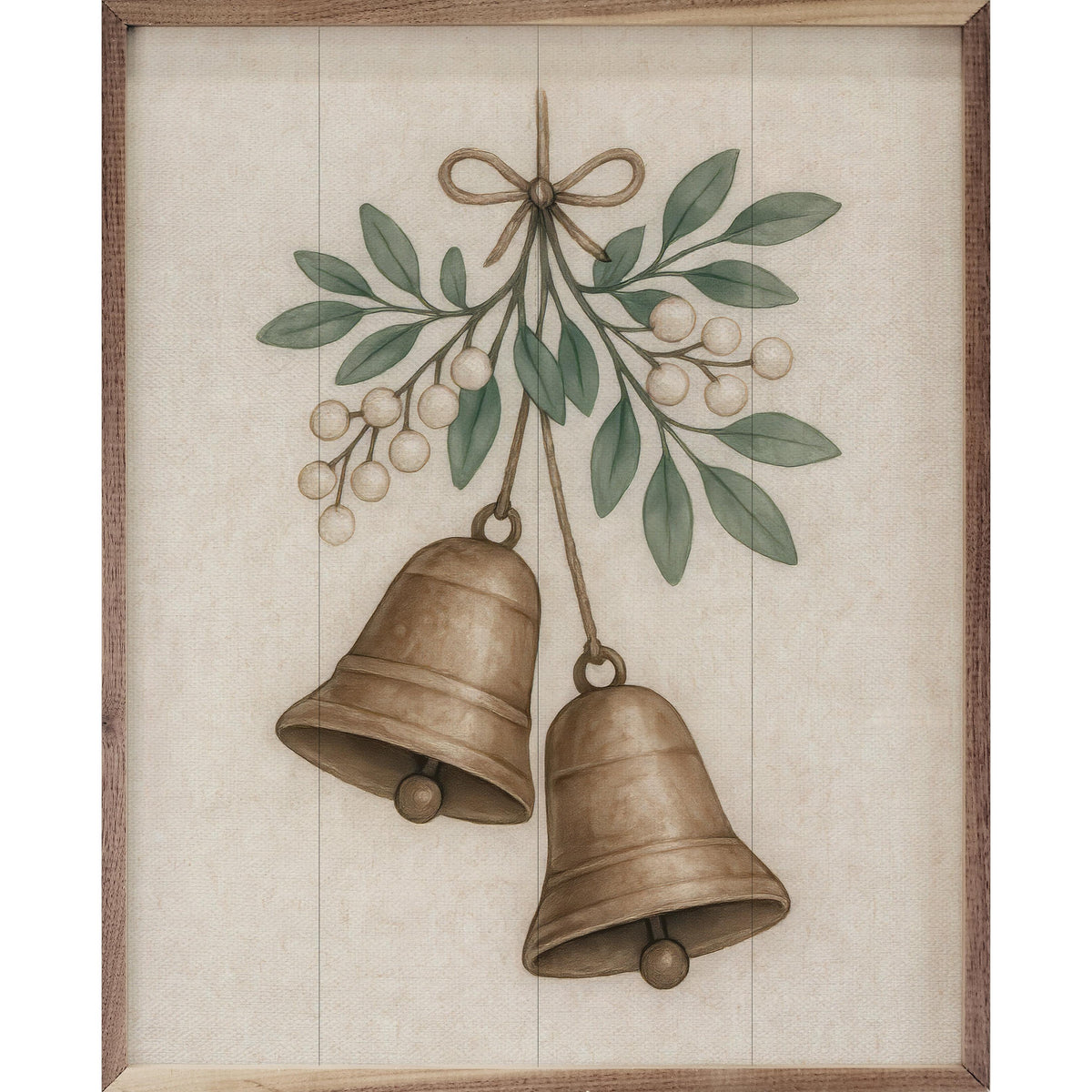 Mistletoe Bells Printed and Framed Wall Sign