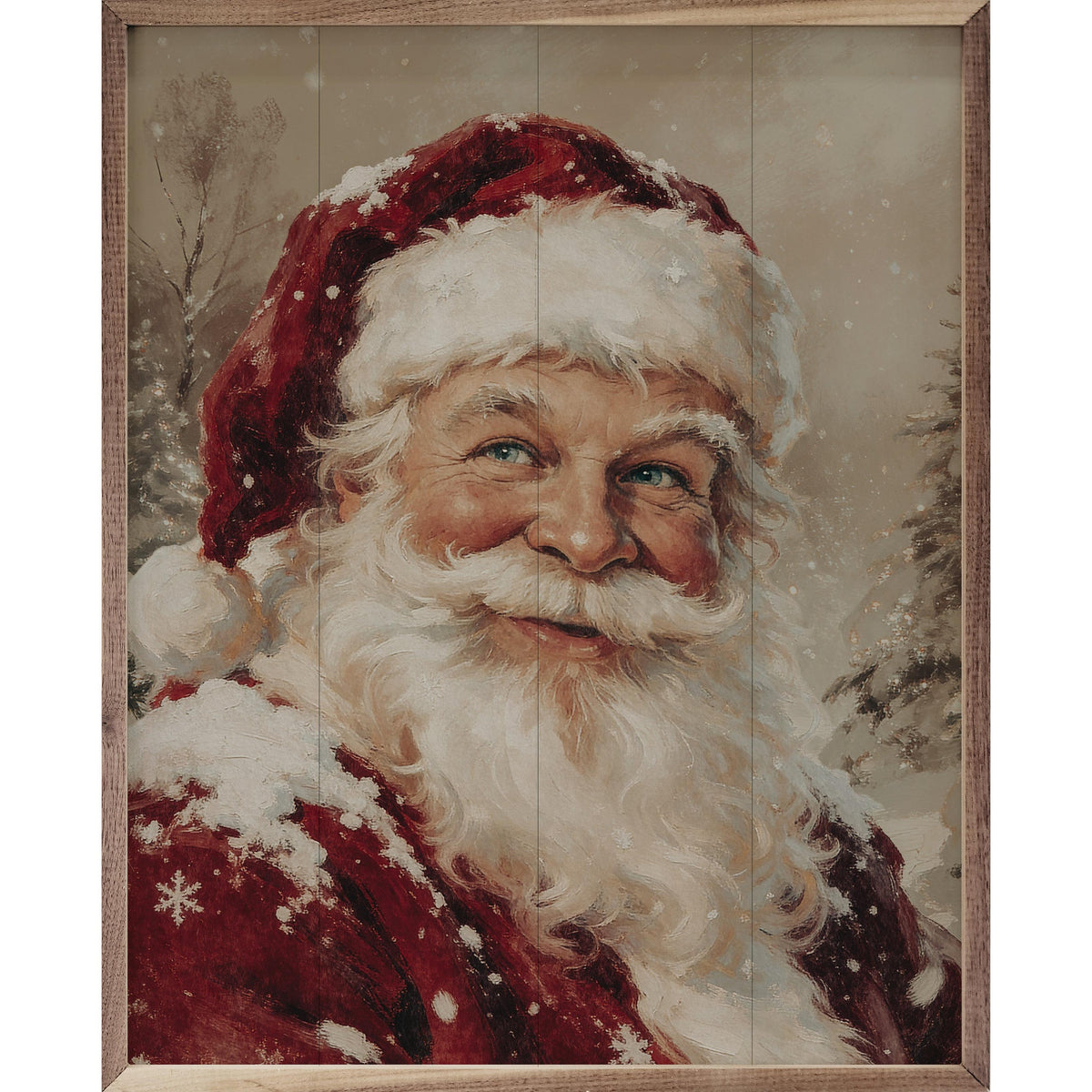 Storybook Santa Printed and Framed Wall Sign