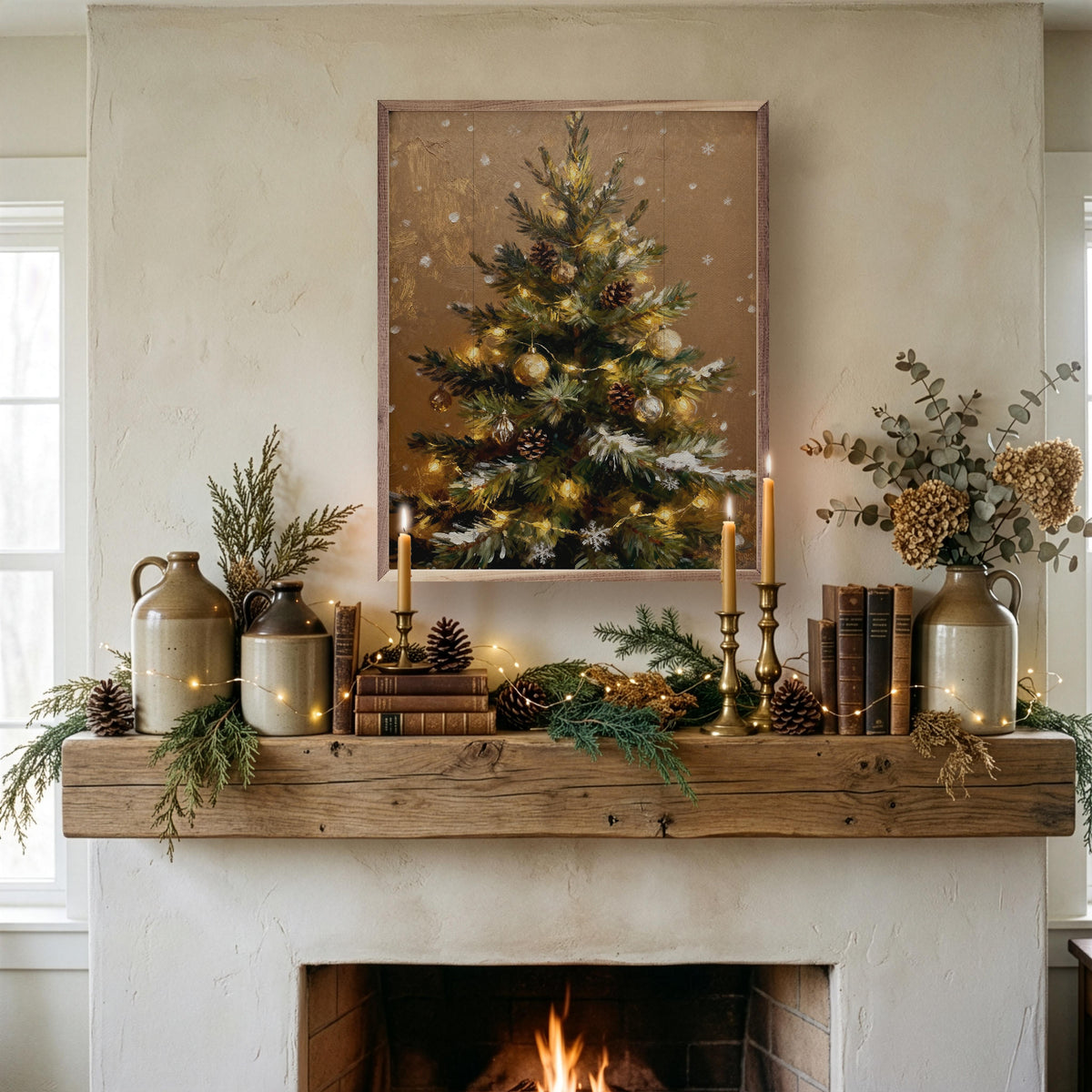 Christmas Tree Brown Printed and Framed Wall Sign