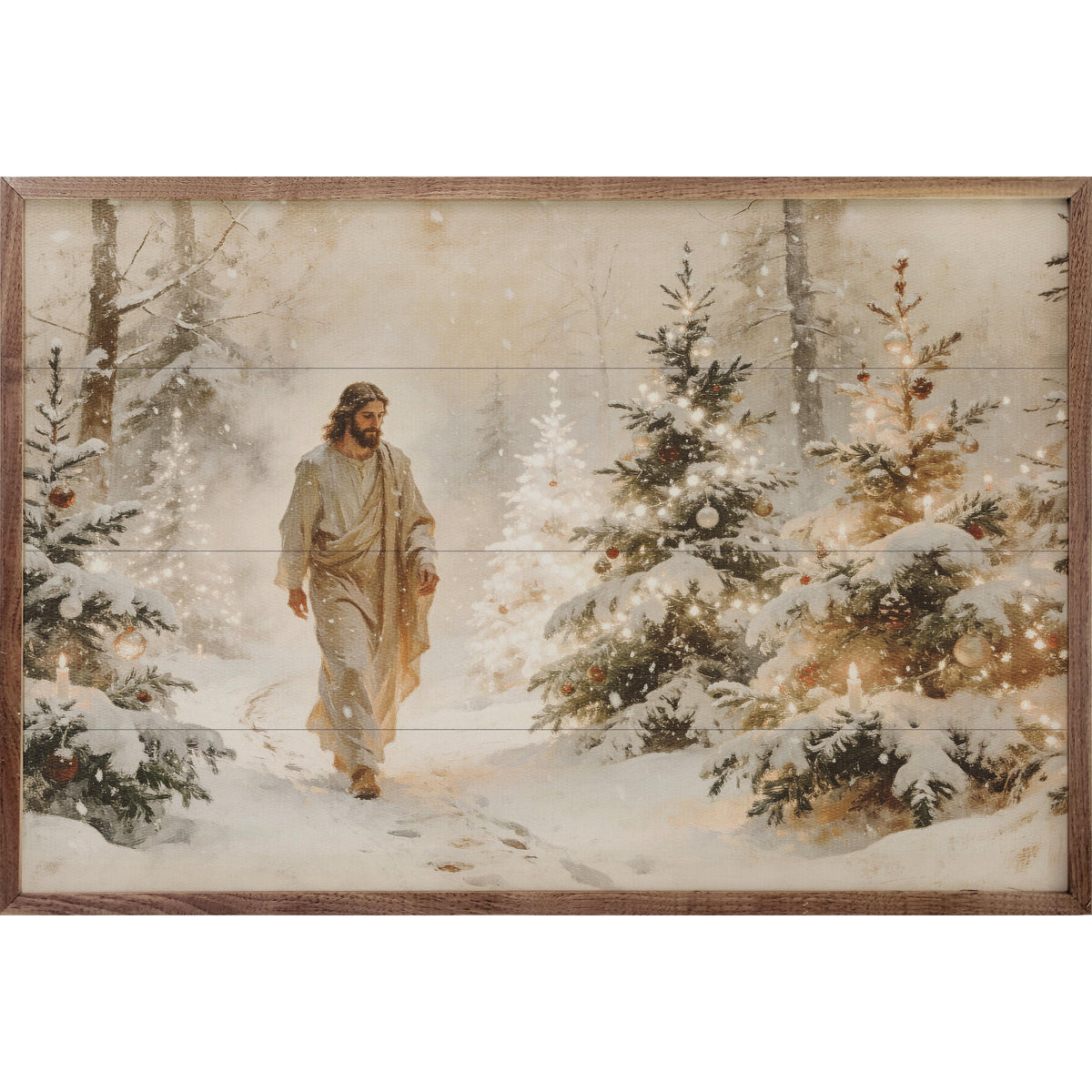 Christ Among The Evergreens Printed and Framed Wall Sign