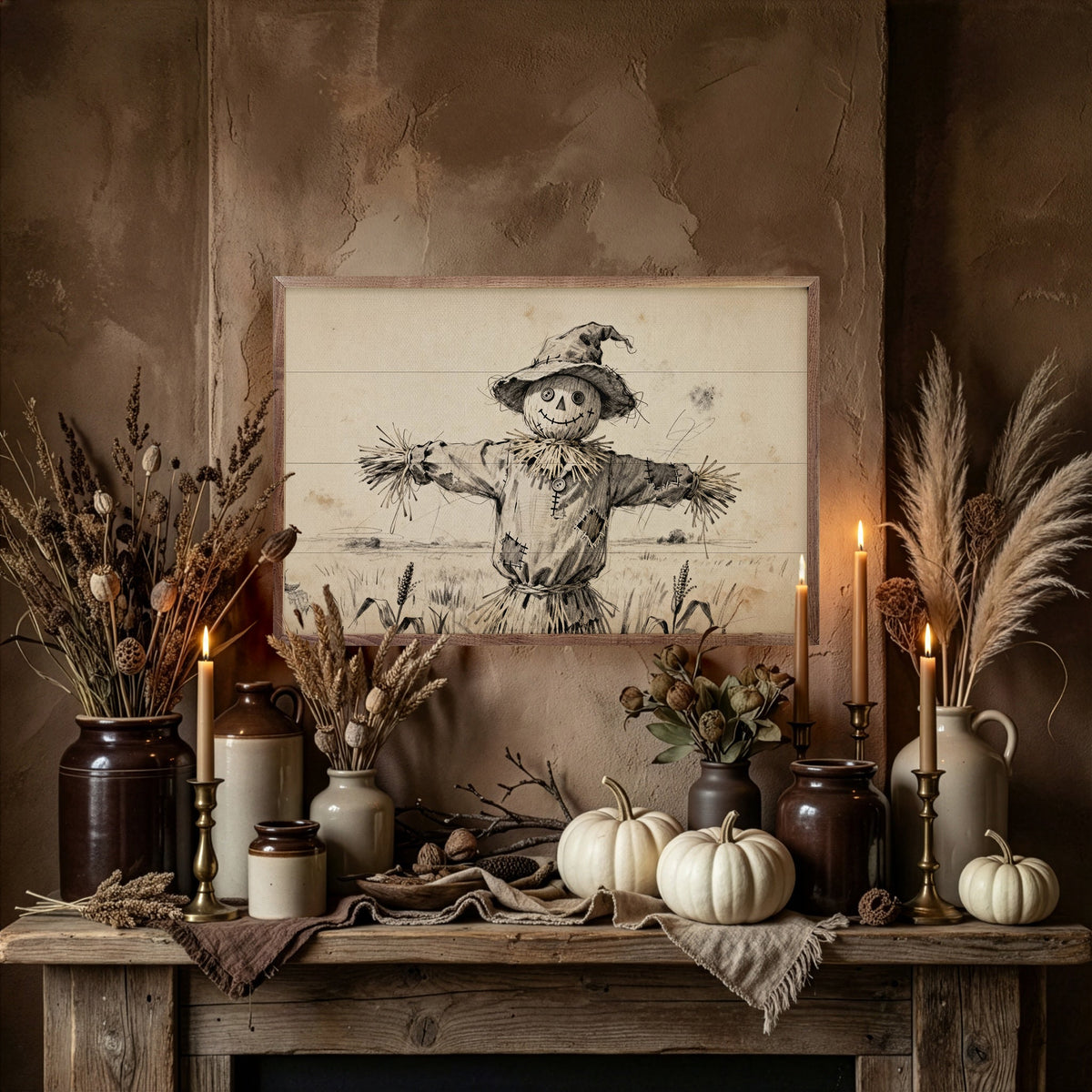 Scarecrow Printed and Framed Wall Sign