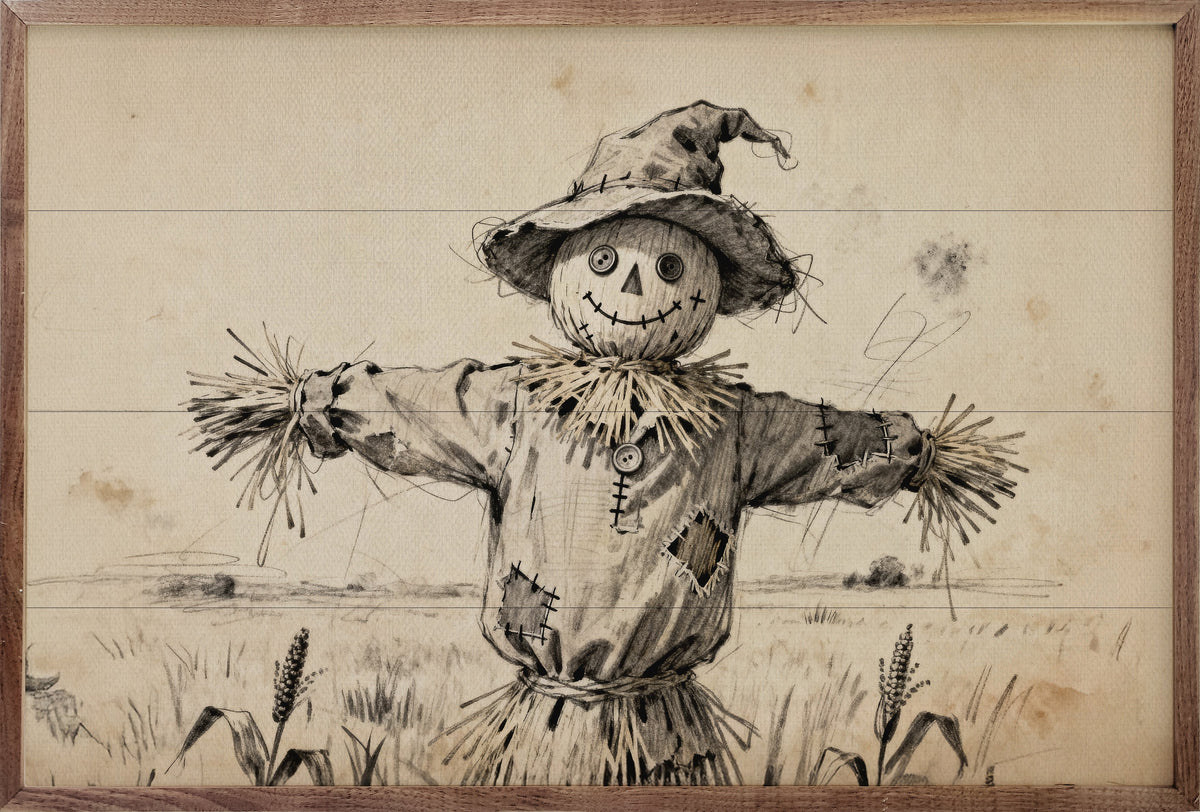 Scarecrow Printed and Framed Wall Sign