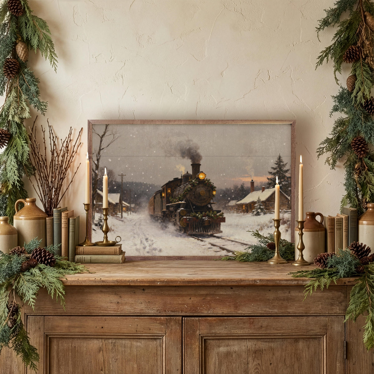 Holiday Train Printed and Framed Wall Sign