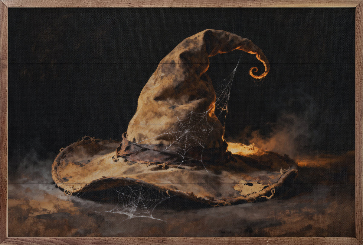 Witch Hat Printed and Framed Wall Sign