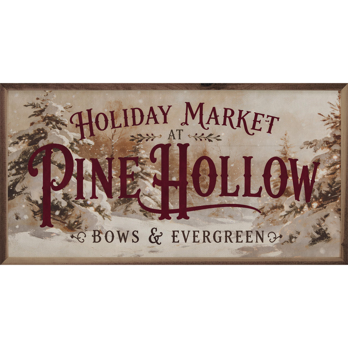 Holiday Market At Pine Hollow Printed and Framed Wall Sign