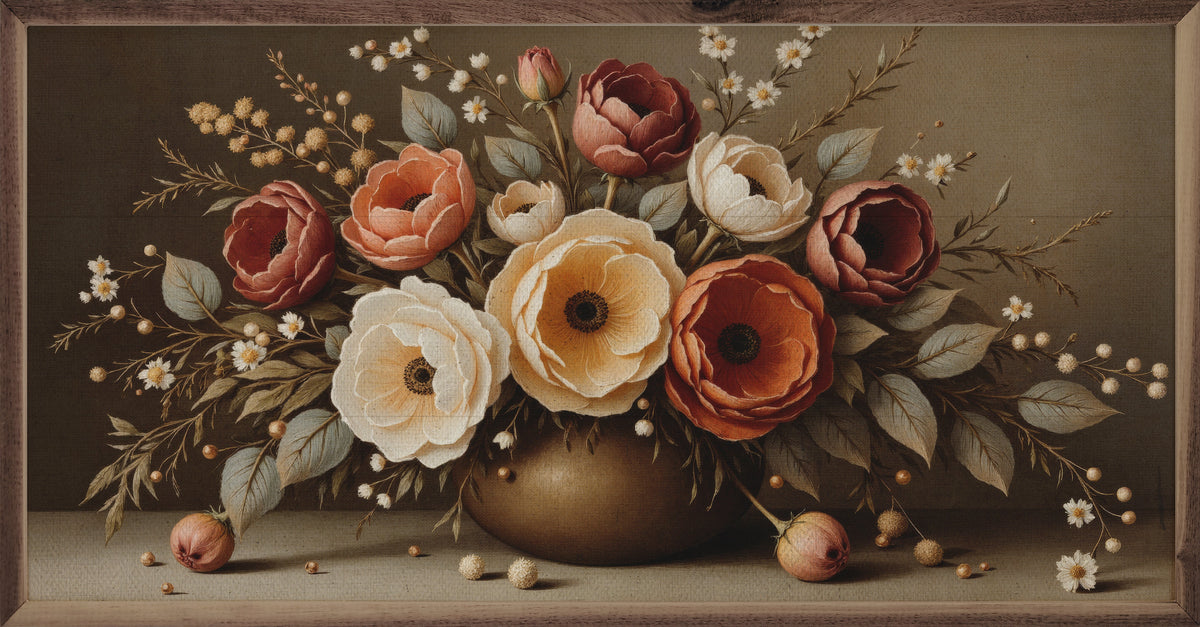 Large Autumn Bouquet Printed and Framed Wall Sign