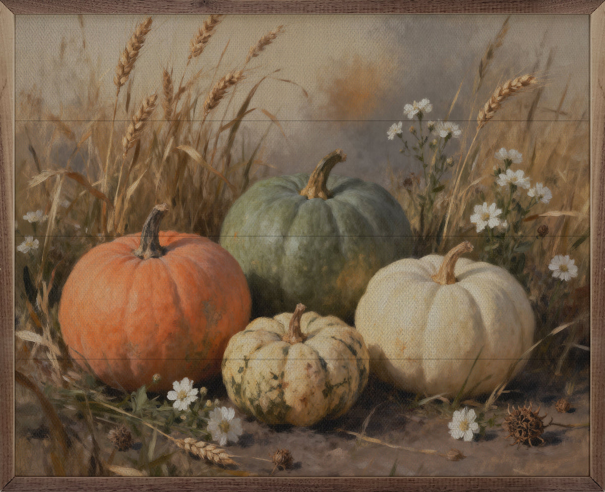 Assorted Pumpkins Printed and Framed Wall Sign