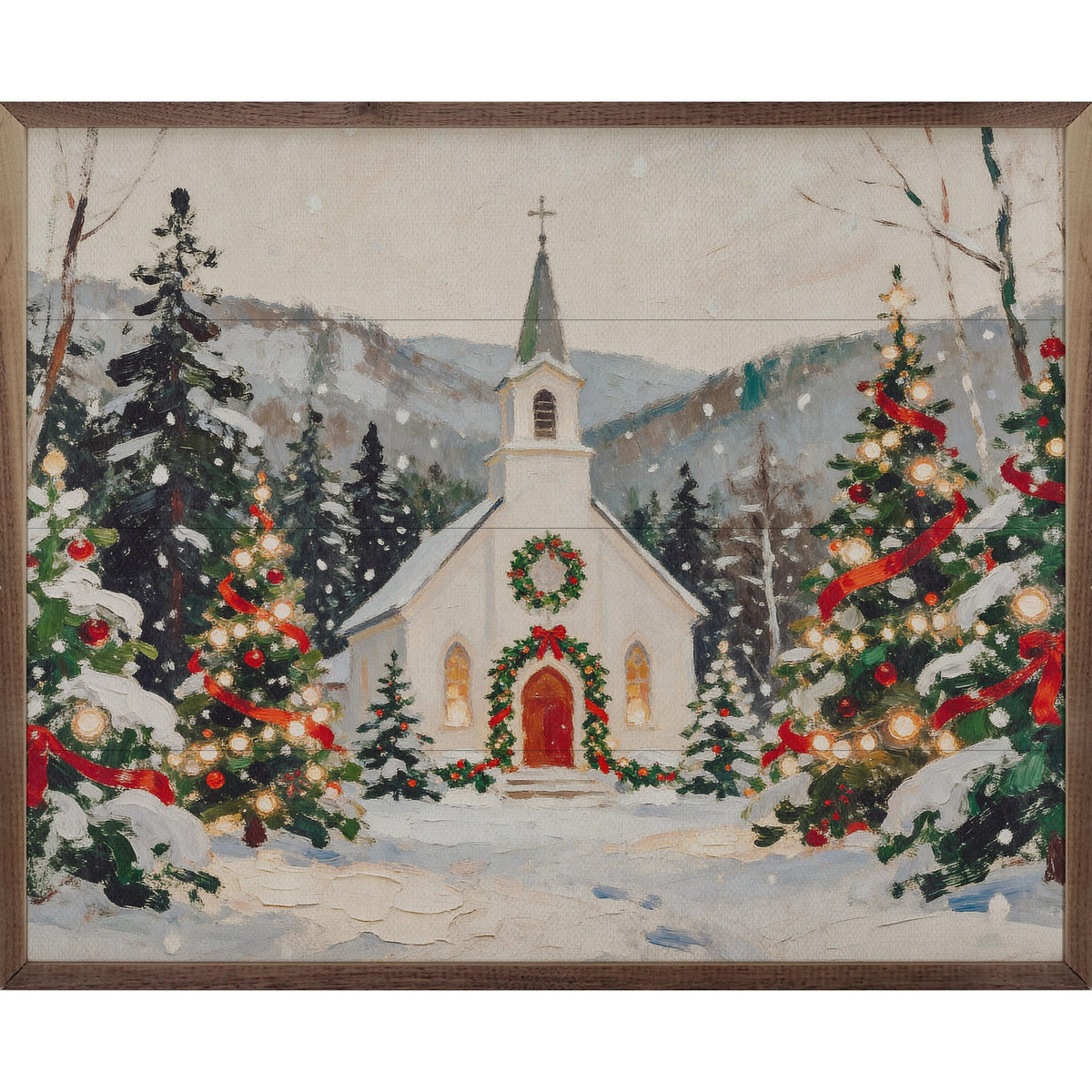 Christmas Morning Chapel Printed and Framed Wall Sign
