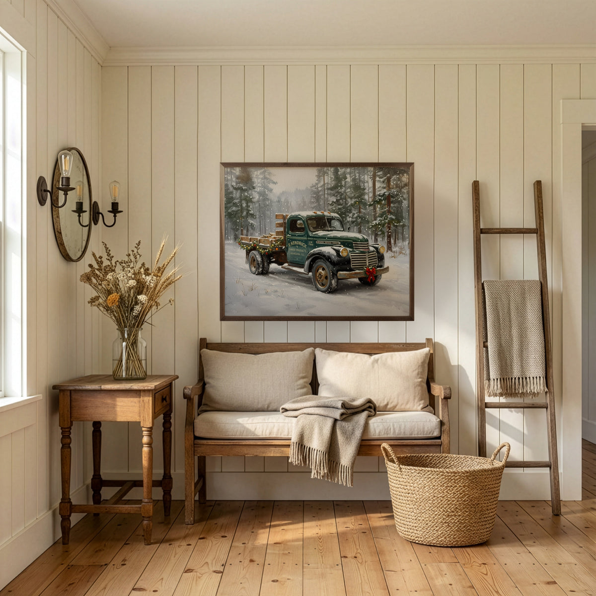 Kendrick Truck Christmas Delivery Printed and Framed Wall Sign