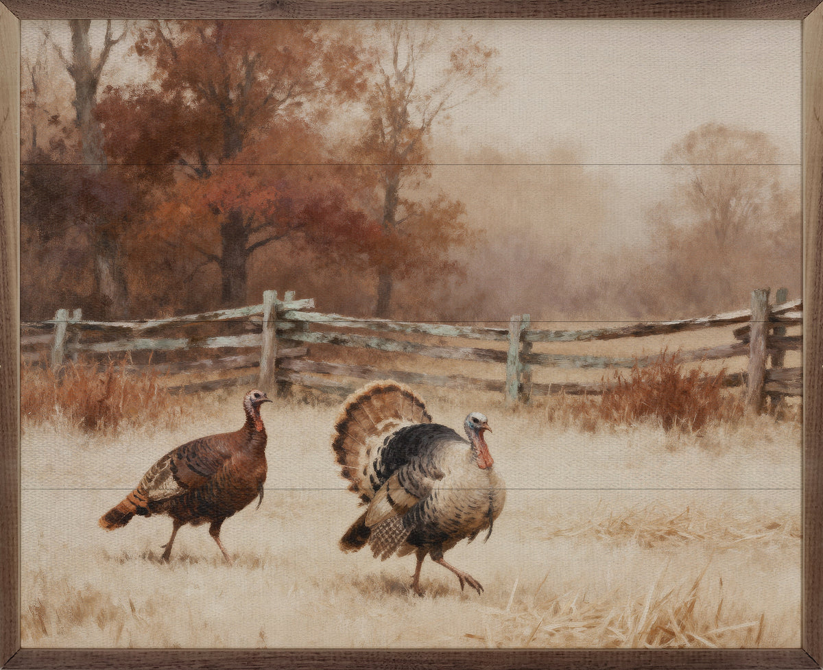Tom And Jake Turkeys Printed and Framed Wall Sign